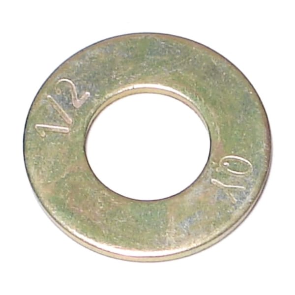 Midwest Fastener Flat Washer, For Screw Size 1/2" , Steel Zinc Yellow Finish, 25 PK 03914 - main